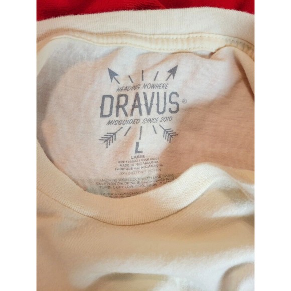 Dravus Heading Nowhere T Shirt Unisex Size Large Cream Back Graphic - Picture 4 of 4